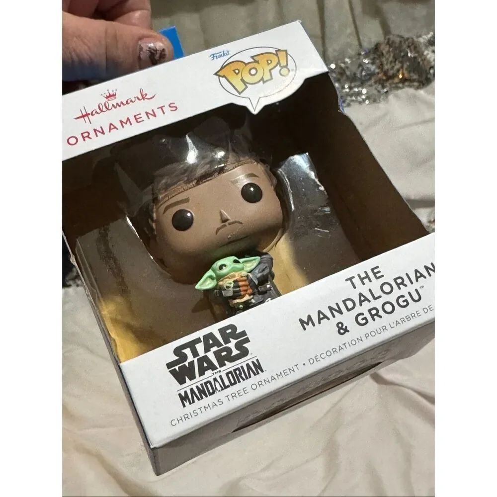 Nip nwt hallmark x funco star wars mandalorian & grogu ornaments tree xmas charm